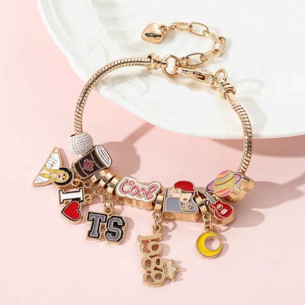 Exclusive Golden Era Charm Bracelet Music Lover Collector Jewelry